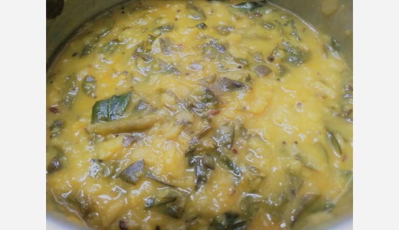 moringa dal | dal with drumstick leaves