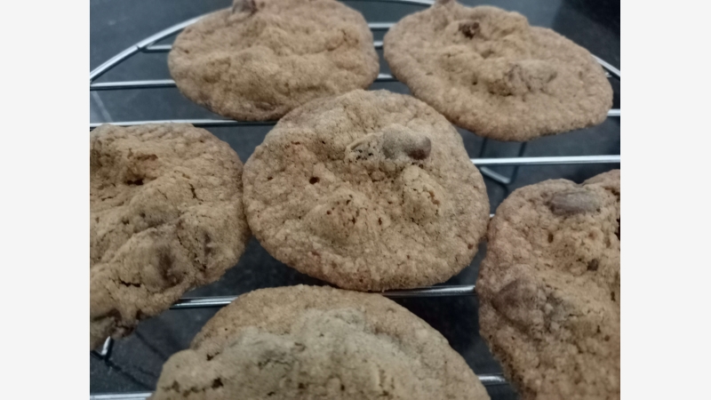 eggless chocochip oatmeal cookies
