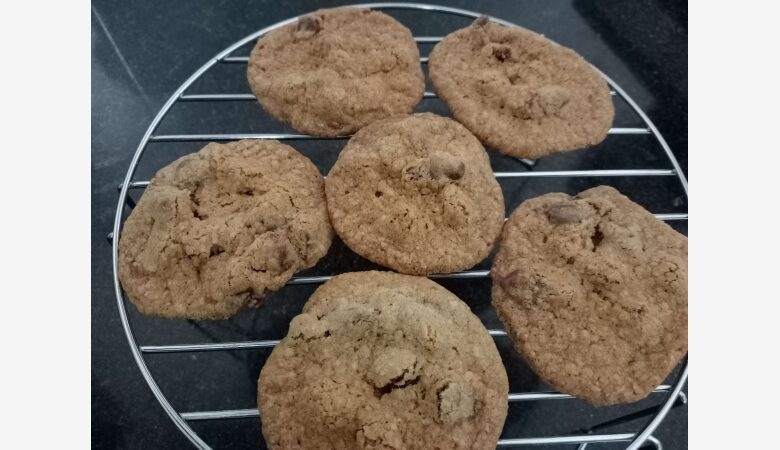 eggless oatmeal chocochip cookies